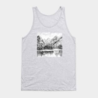 Mountain Lake Black & White Tank Top